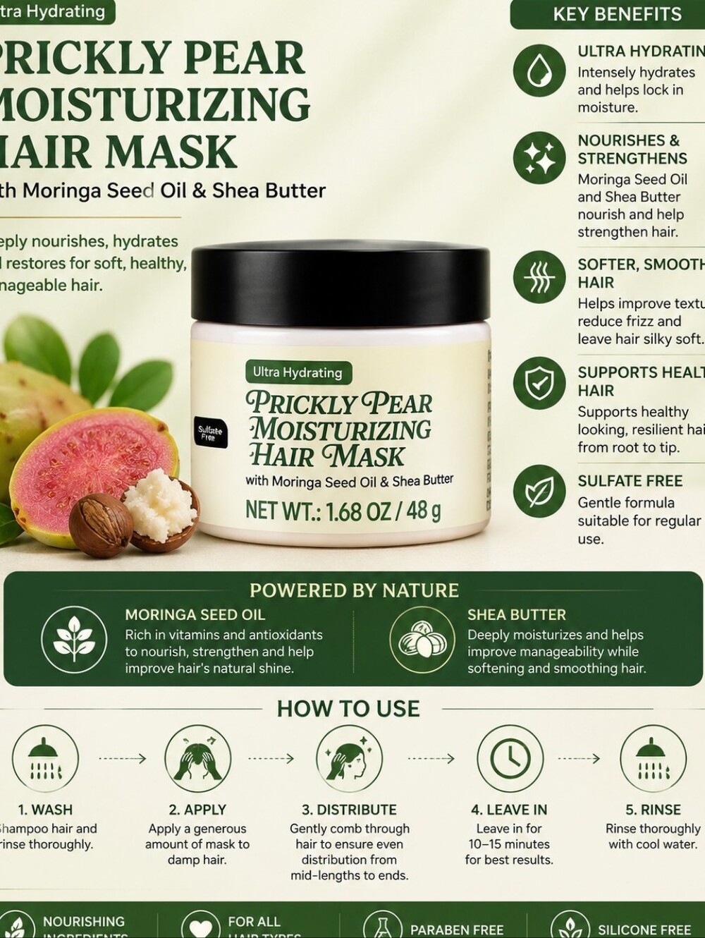 Prickly Pear Moisturizing Hair Mask - Ultra Hydrating